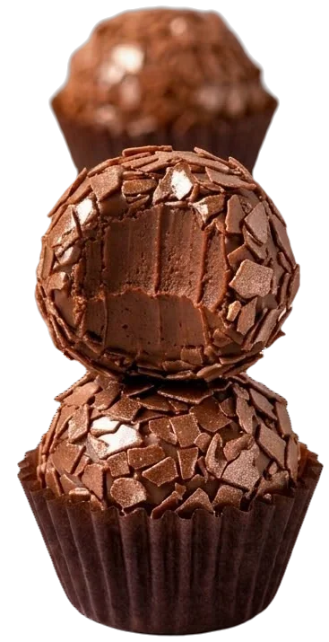 Brigadeiro de chocolate mordido